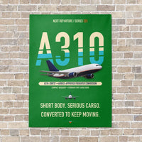 Thumbnail for Airbus A310-200P2F vertical canvas print - no frame - green background