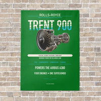 Thumbnail for TRENT 900 vertical canvas print - no frame - green background