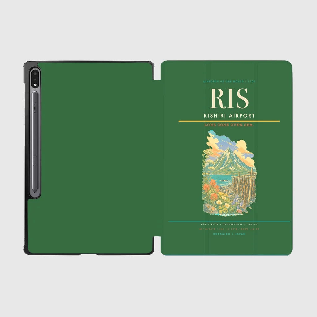 Rishiri Airport (RIS) design on green samsung tablet tablet case
