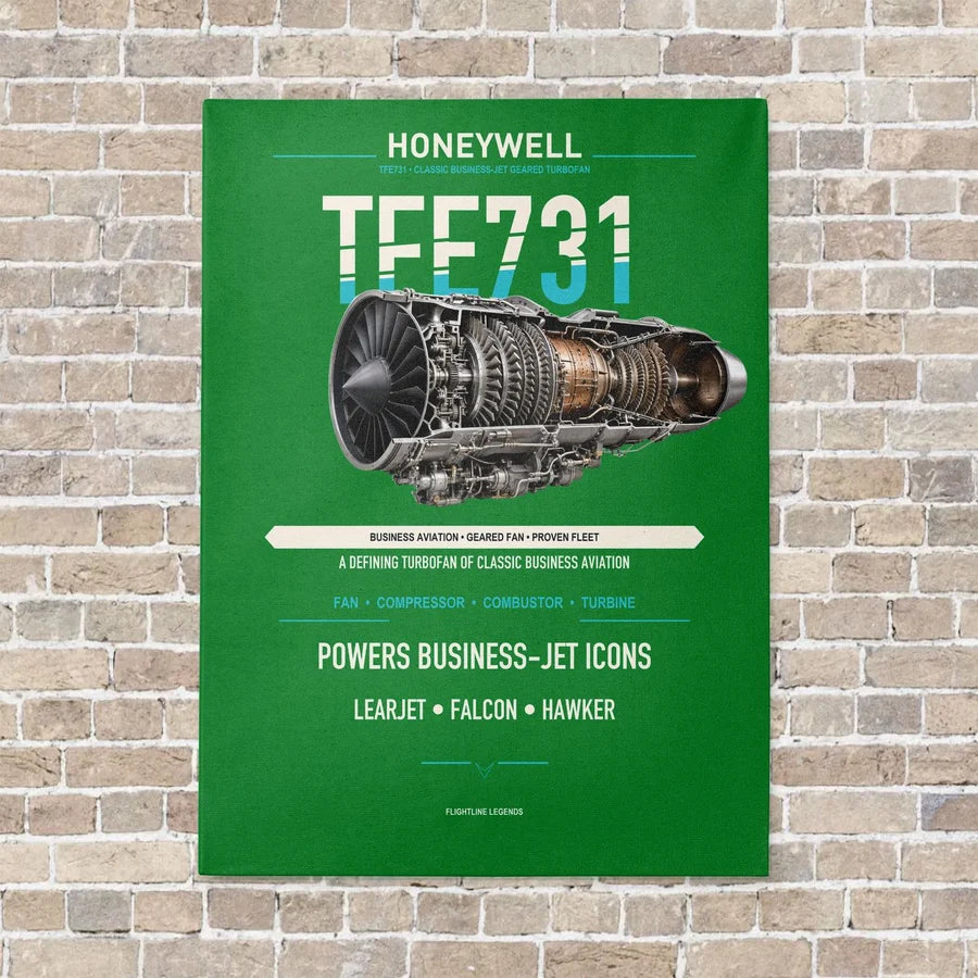 TFE731 vertical canvas print - no frame - green background