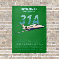 Thumbnail for Bombardier Learjet 31A vertical canvas print - no frame - green background