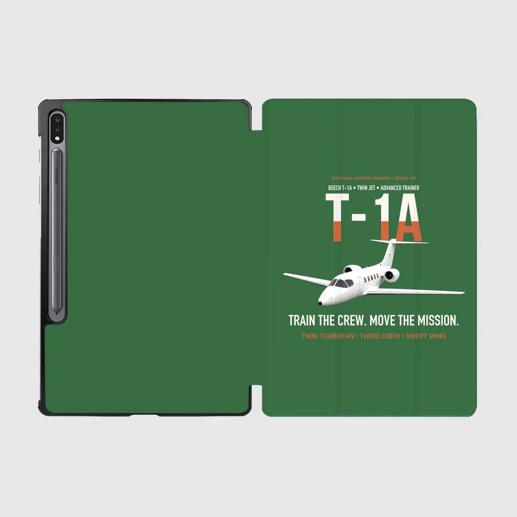 T-1A Jayhawk Advanced Jet Trainer design on green samsung tablet tablet case
