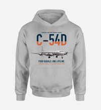 Thumbnail for C-54D Skymaster design on light gray double-side hoodie, single-side print