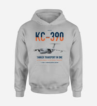 Thumbnail for Embraer KC-390 Millennium design on light gray double-side hoodie, single-side print