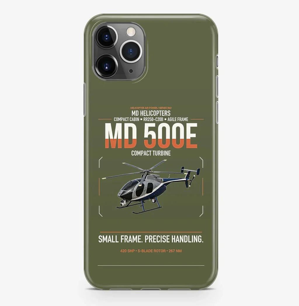 MD Helicopters MD 500E design on green army magsafe iphone case, for iPhone Pro Max