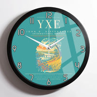 Thumbnail for Saskatoon John G. Diefenbaker International Airport YXE Wall-Clock Framed - Turquoise