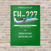 Thumbnail for Fairchild Hiller FH-227B vertical canvas print - no frame - green background