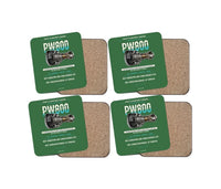 Thumbnail for PW800 design on green 4 pieces set coaster