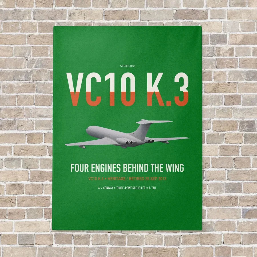 Vickers VC10 K.3 vertical canvas print - no frame - green background