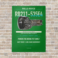 Thumbnail for RB211-535E4 vertical canvas print - no frame - green background
