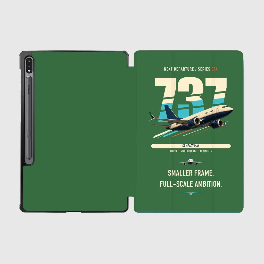 Boeing 737 MAX 7 design on green samsung tablet tablet case