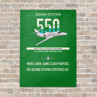 Thumbnail for Cessna Citation 550 - Citation II vertical canvas print - no frame - green background