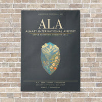 Thumbnail for Almaty International Airport ALA - Canvas Framed - Gray