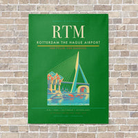 Thumbnail for Rotterdam The Hague Airport RTM vertical canvas print - no frame - green background