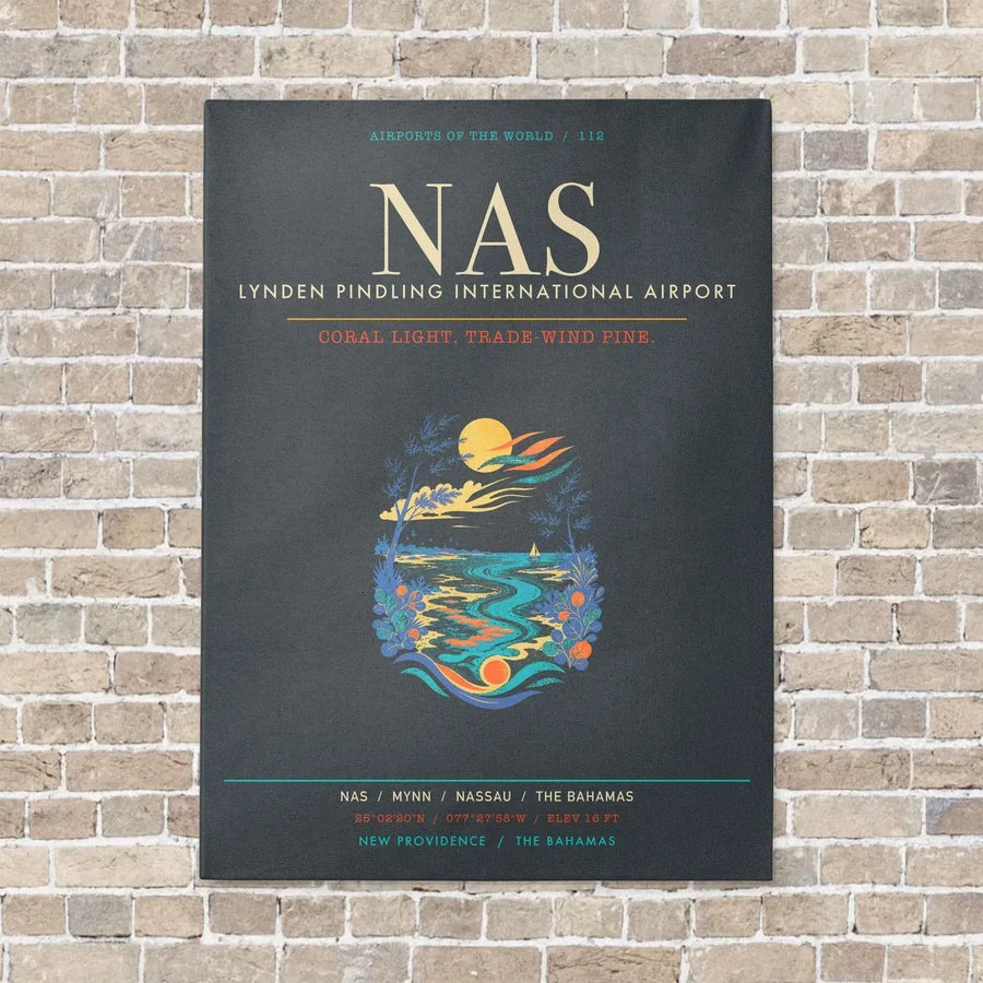 Lynden Pindling International Airport Nassau NAS - Canvas Framed - Gray