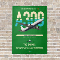 Thumbnail for Airbus A300B4 vertical canvas print - no frame - green background