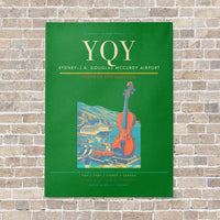 Thumbnail for Sydney–J.A. Douglas McCurdy Airport YQY vertical canvas print - no frame - green background