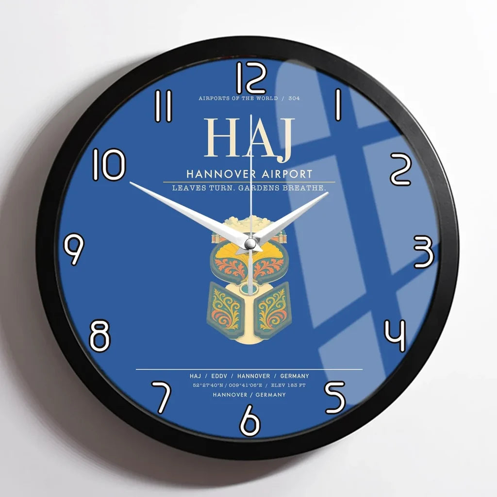 Hannover Airport HAJ Wall-Clock Framed - Blue