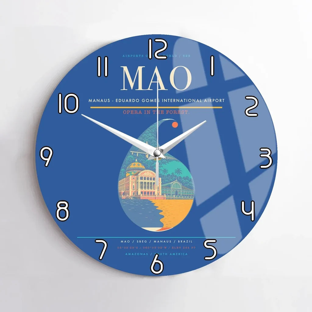 Manaus - Eduardo Gomes International Airport MAO Wall-Clock No-Frame - Blue