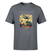 Thumbnail for VINTAGE G4389 - The Threshing Day Flyover - Premium T-Shirt design on gray premium t shirt
