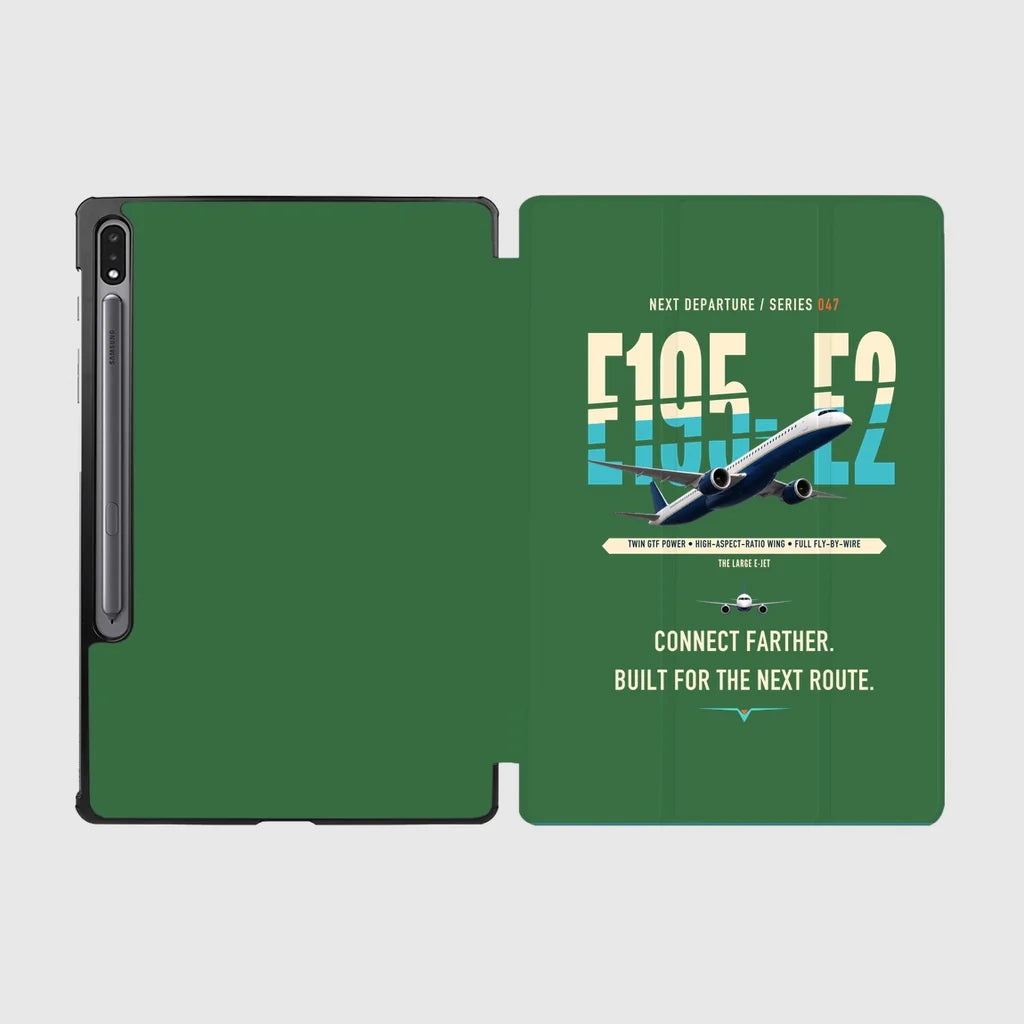 Embraer E195-E2 design on green samsung tablet tablet case