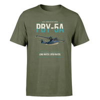 Thumbnail for PBY-5A Catalina design on green army double-side t-shirt, single-side print
