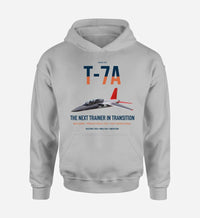 Thumbnail for T-7A Red Hawk design on light gray double-side hoodie, single-side print