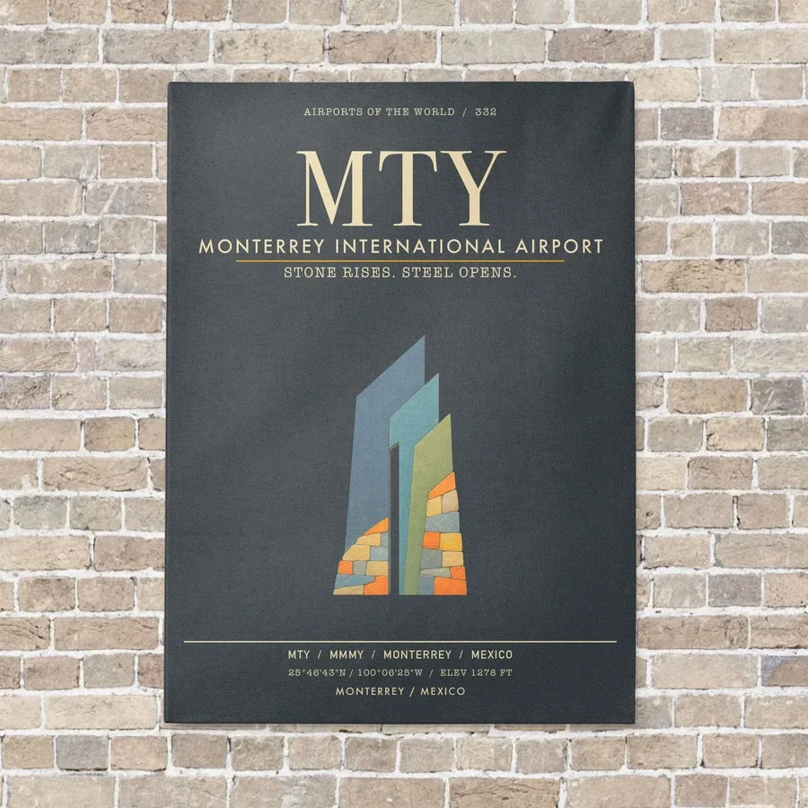 Monterrey International Airport MTY - Canvas Framed - Gray