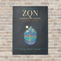 Thumbnail for Queenstown Airport ZQN - Canvas Framed - Gray