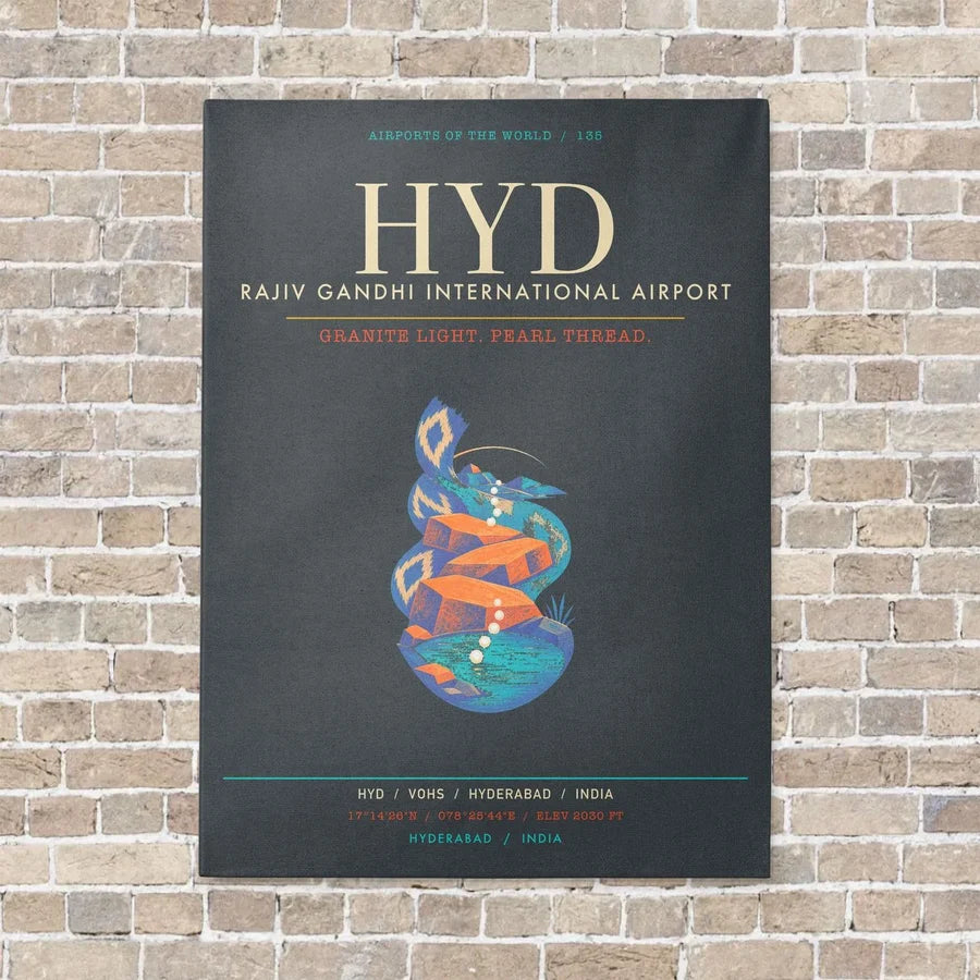 Rajiv Gandhi International Airport Hyderabad HYD - Canvas Framed - Gray