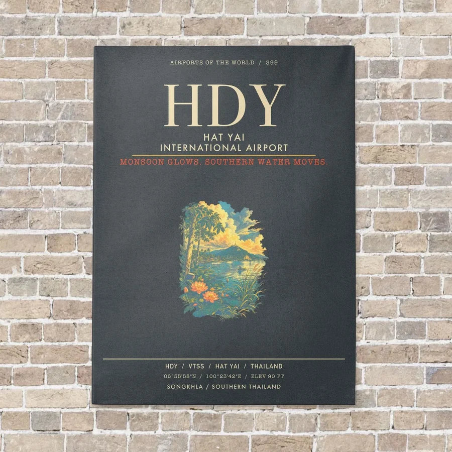 Hat Yai International Airport HDY - Canvas Framed - Gray