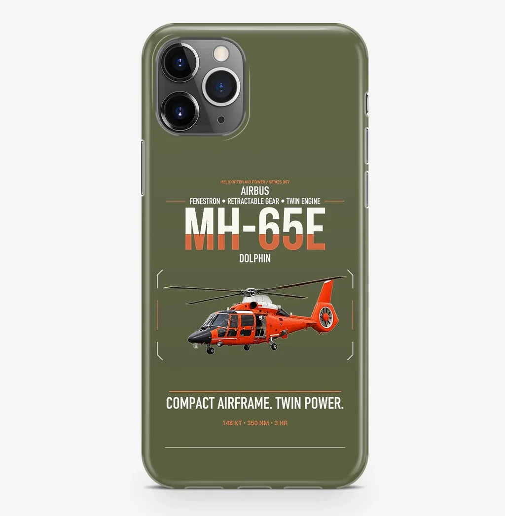 Airbus MH-65E Dolphin design on green army magsafe iphone case, for iPhone Pro Max