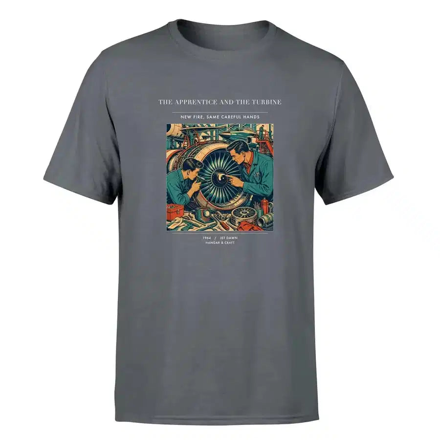 VINTAGE G4470 - The Apprentice And The Turbine - Premium T-Shirt design on gray premium t shirt