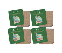 Thumbnail for Great Falls International Airport (GTF) design on green 4 pieces set coaster