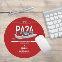 Thumbnail for Piper PA-24-250 Comanche 250 design on red round mouse pad