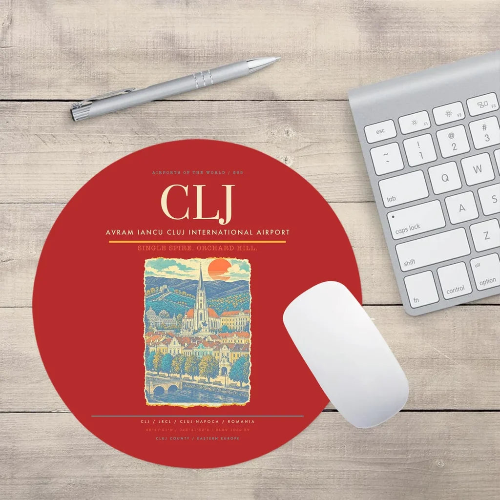 Avram Iancu Cluj International Airport CLJ Mouse-Pad Round - Red