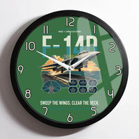 Thumbnail for F-14D Tomcat design on green framed wall clock
