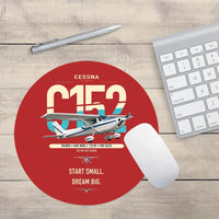 Thumbnail for Cessna 152 design on red round mouse pad