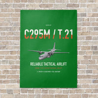 Thumbnail for Airbus C295M T.21 vertical canvas print - no frame - green background