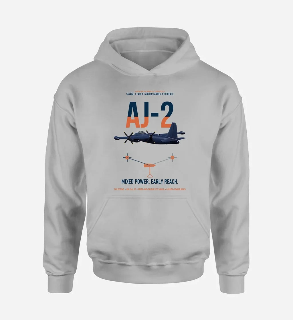 AJ-2 Savage Tanker design on light gray double-side hoodie, single-side print