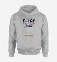 Thumbnail for F-16C FIGHTING FALCON design on light gray hoodie single side