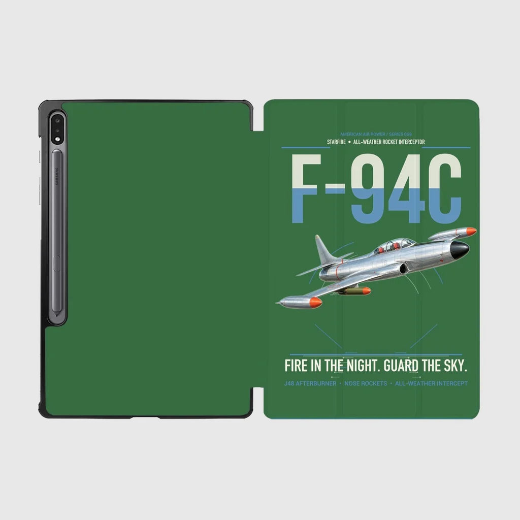 F-94C Starfire design on green samsung tablet tablet case