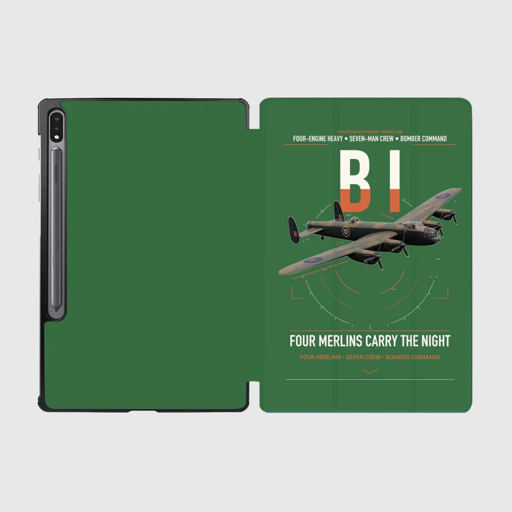 Avro Lancaster B I design on green samsung tablet tablet case