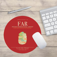Thumbnail for Hector International Airport (FAR) design on red round mouse pad