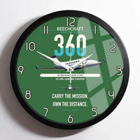 Thumbnail for Beechcraft King Air 360 design on green framed wall clock