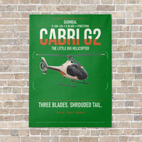 Thumbnail for Guimbal Cabri G2 vertical canvas print - no frame - green background