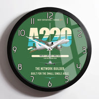 Thumbnail for Airbus A220-300 design on green framed wall clock
