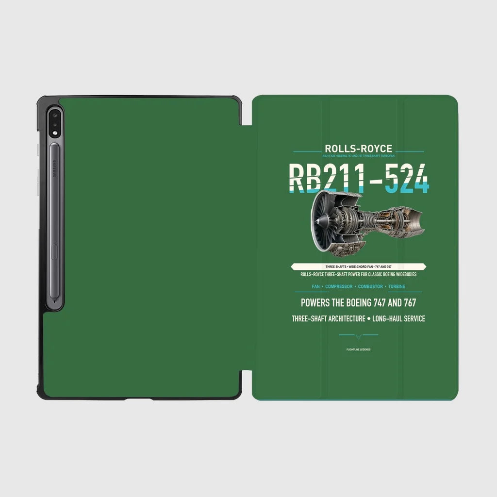 RB211-524 design on green samsung tablet tablet case
