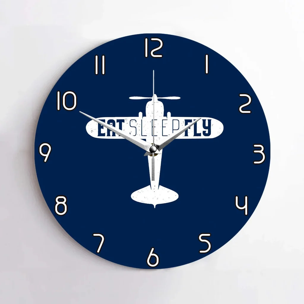 Eat Sleep Fly & Propeller Wall Clock - view 4
