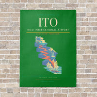 Thumbnail for Hilo International Airport ITO vertical canvas print - no frame - green background